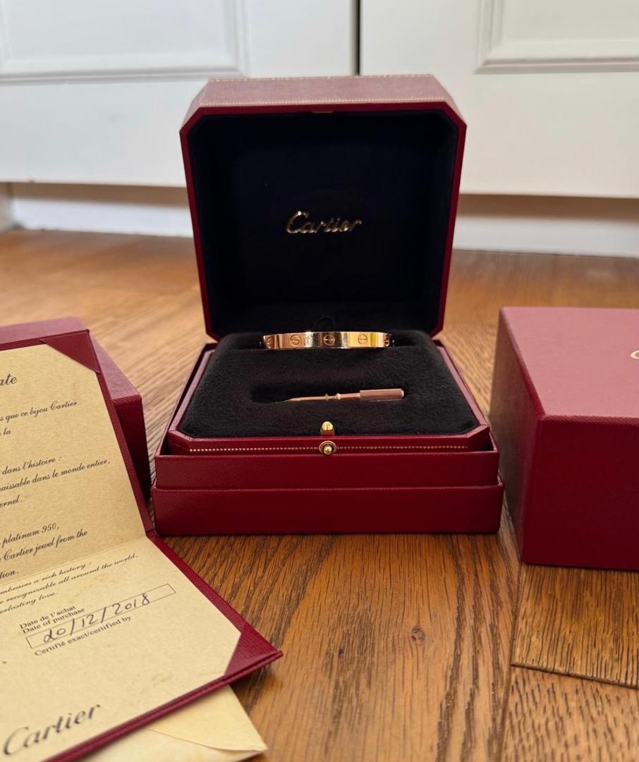 Bracelet Cartier Love – Modèle moyen – Or jaune 18K – Taille 16
